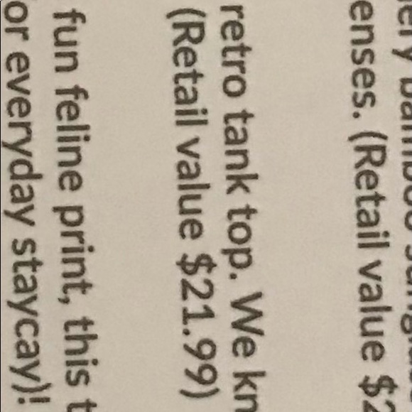 Cat Lady NWOT Summer Retro Tank - Picture 3 of 3